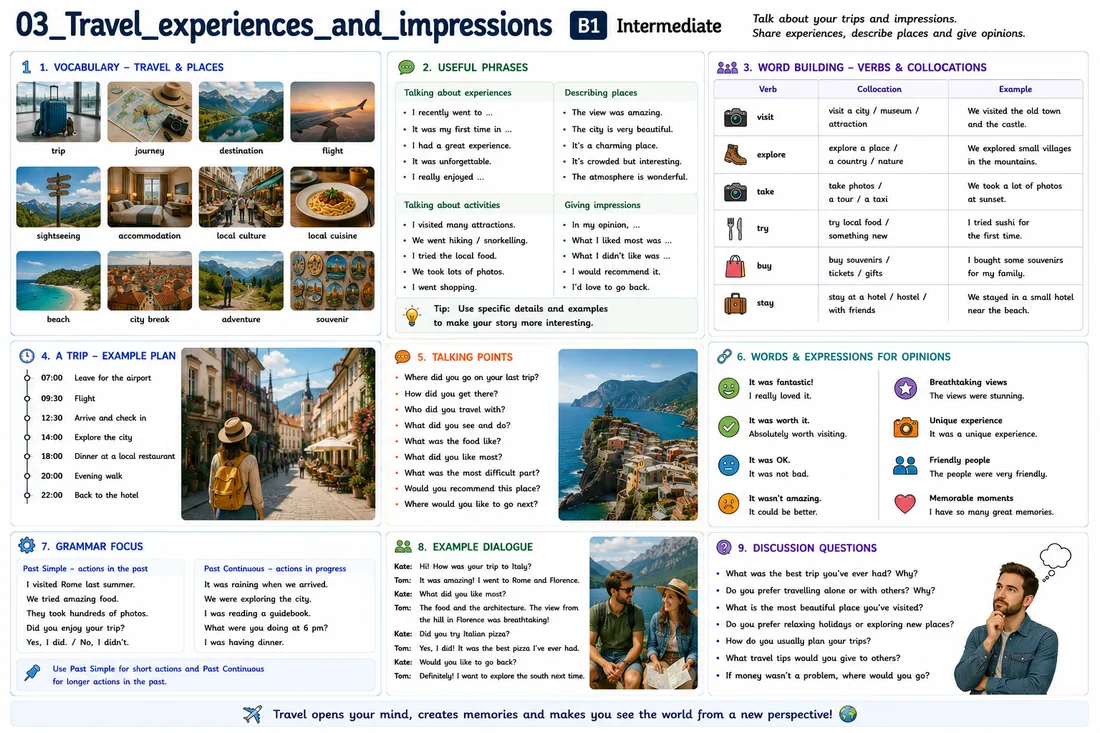Travel experiences and impressions lesson preview
